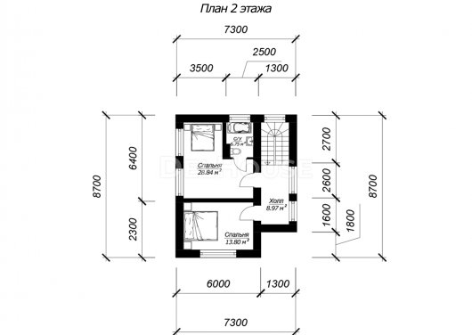 ДГ055 - планировка 2 этажа