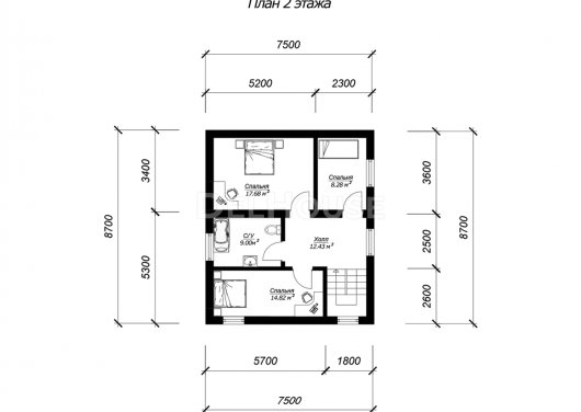 ДГ056 - планировка 2 этажа