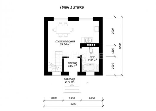 ДГ058 - планировка 1 этажа