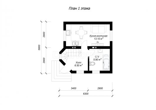 ДГ059 - планировка 1 этажа