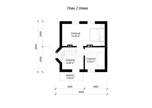 ДГ059 - планировка 2 этажа