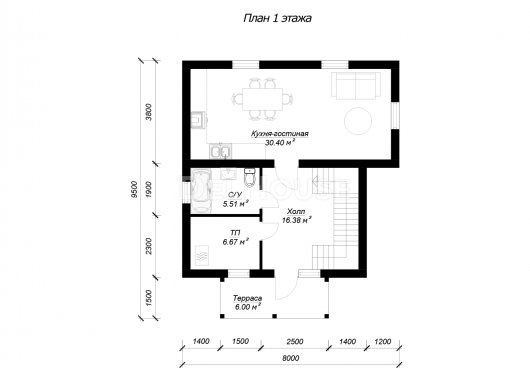 ДГ061 - планировка 1 этажа