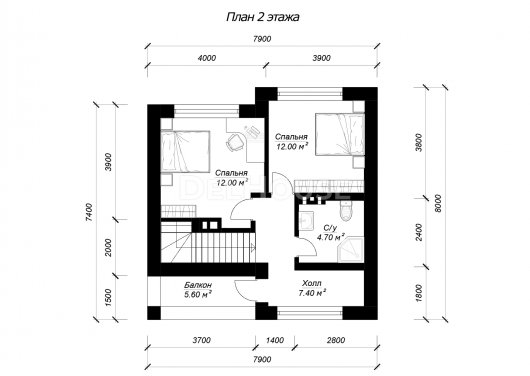 ДГ062 - планировка 2 этажа
