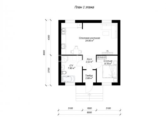 ДГ063 - планировка 1 этажа