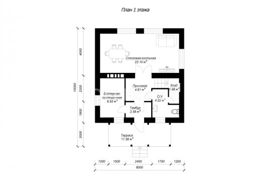 ДГ064 - планировка 1 этажа