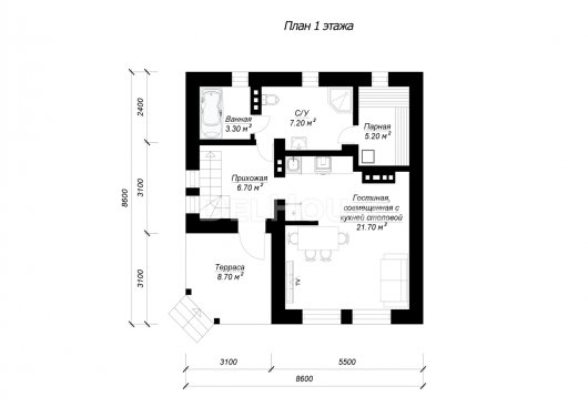 ДГ066 - планировка 1 этажа