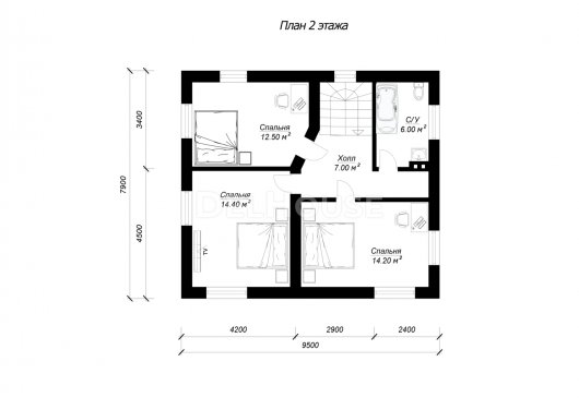 ДГ069 - планировка 2 этажа