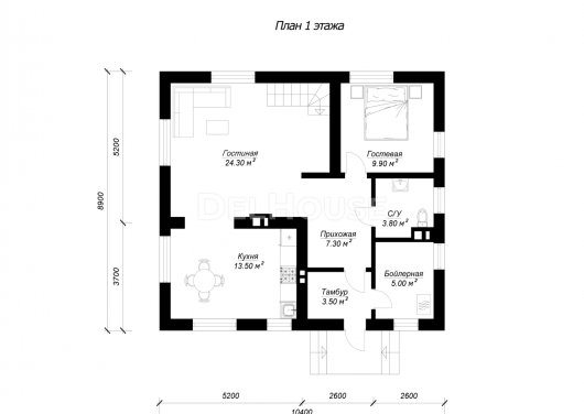 ДГ070 - планировка 1 этажа