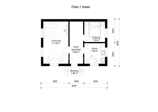 ДГ072 - планировка 1 этажа