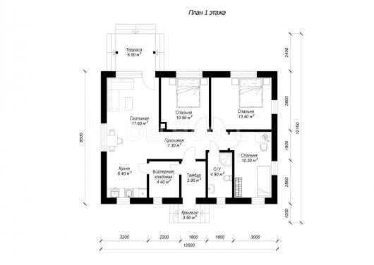 ДГ073 - планировка 1 этажа