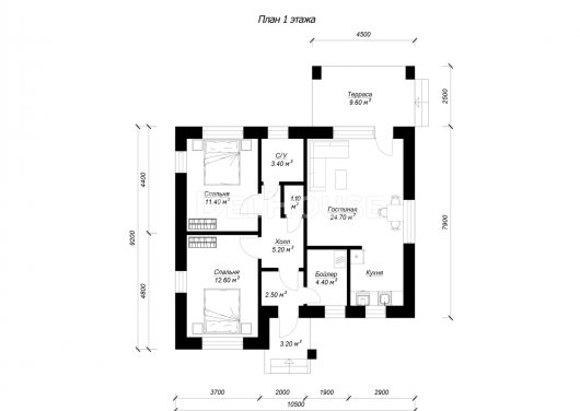 ДГ074 - планировка 1 этажа