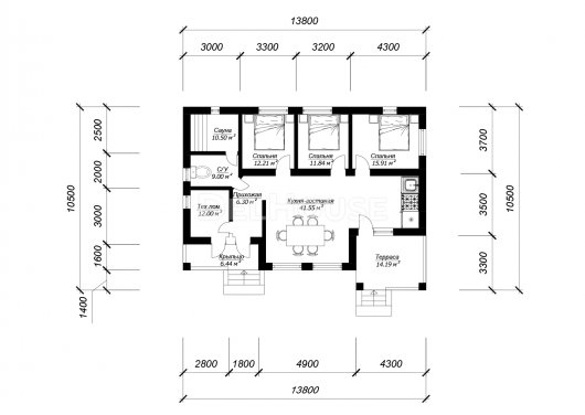 ДГ075 - планировка 1 этажа