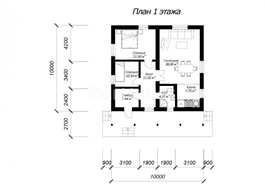 ДГ076 - планировка 1 этажа