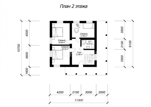 ДГ077 - планировка 2 этажа