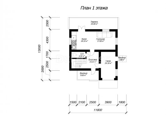 ДГ078 - планировка 1 этажа