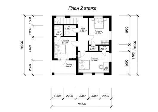 ДГ080 - планировка 2 этажа