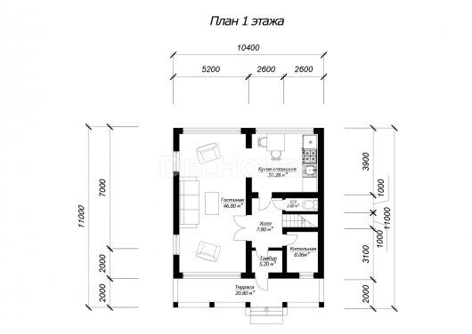 ДГ081 - планировка 1 этажа