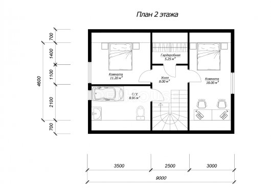 ДГ082 - планировка 2 этажа