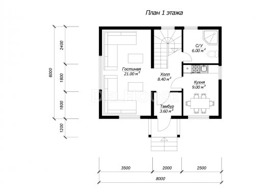 ДГ084 - планировка 1 этажа