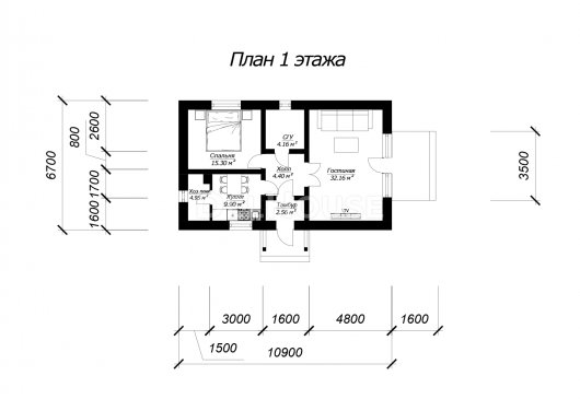 ДГ086 - планировка 1 этажа