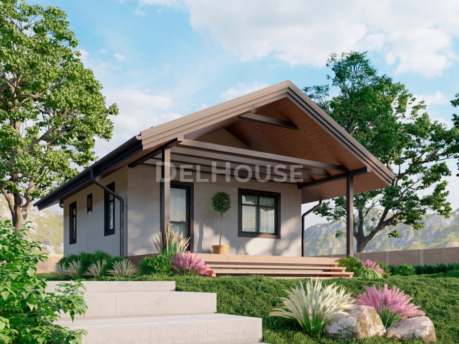 Дачные домики из блоков - проекты из пеноблоков и строительство домов ...