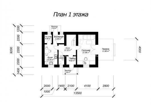 ДГ089 - планировка 1 этажа
