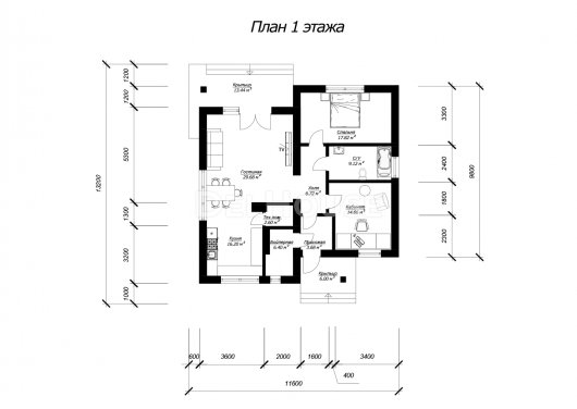 ДГ093 - планировка 1 этажа