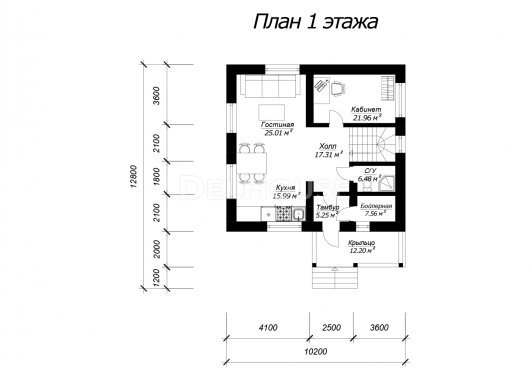 ДГ096 - планировка 1 этажа
