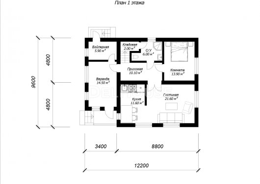 ДГ097 - планировка 1 этажа