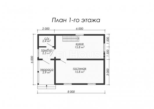 Проект ДК002 - планировка 1 этажа