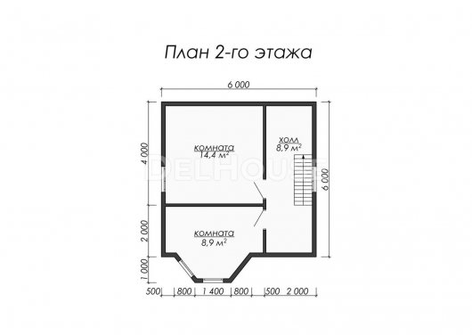 Проект ДК030 - планировка 2 этажа