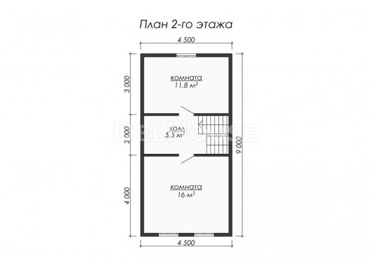 Проект ДК038 - планировка 2 этажа