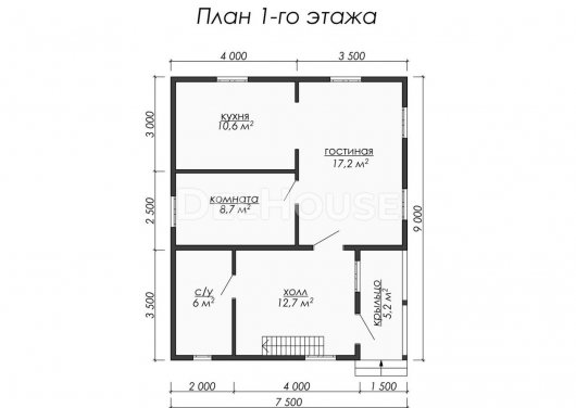 Проект ДК041 - планировка 1 этажа