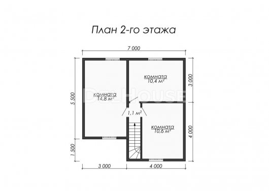 Проект ДК044 - планировка 2 этажа