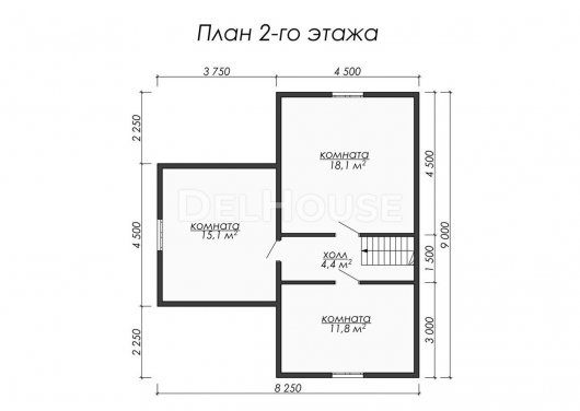 Проект ДК054 - планировка 2 этажа