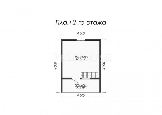 Проект ДК059 - планировка 2 этажа