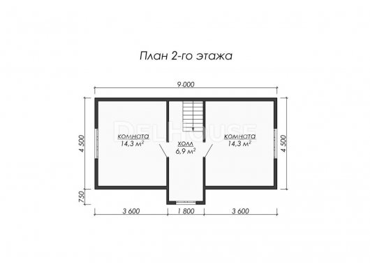 Проект ДК061 - планировка 2 этажа