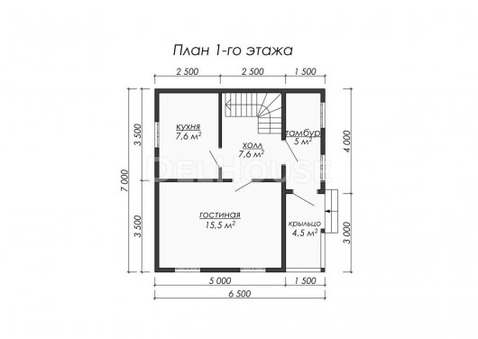 Проект ДК067 - планировка 1 этажа