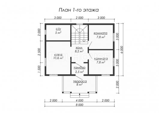 Проект ДК071 - планировка 1 этажа
