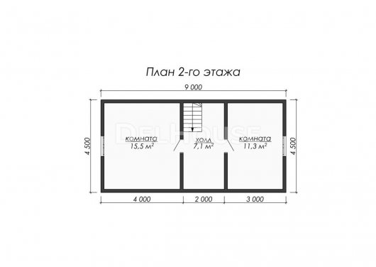 Проект ДК077 - планировка 2 этажа