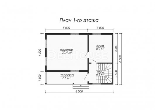 Проект ДК078 - планировка 1 этажа