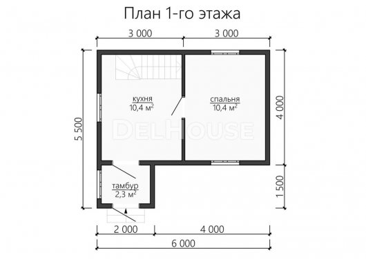 Проект ДК090 - планировка 1 этажа