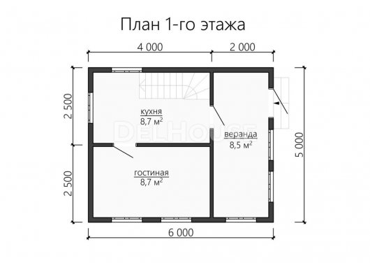 Проект ДК095 - планировка 1 этажа
