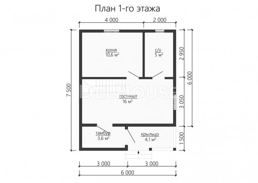 Проект ДК129 - планировка 1 этажа