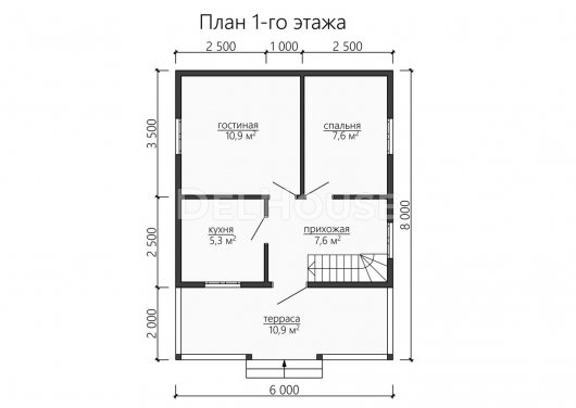 Проект ДК135 - планировка 1 этажа