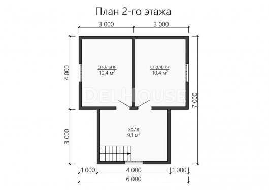 Проект ДК141 - планировка 2 этажа