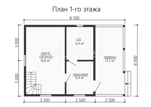 Проект ДК144 - планировка 1 этажа