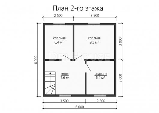 Проект ДК144 - планировка 2 этажа