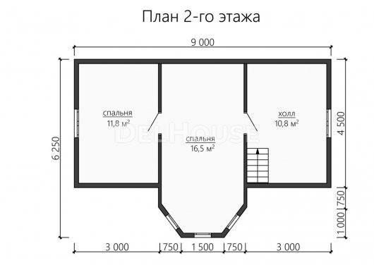 Проект ДК162 - планировка 2 этажа