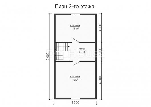 Проект ДК168 - планировка 2 этажа